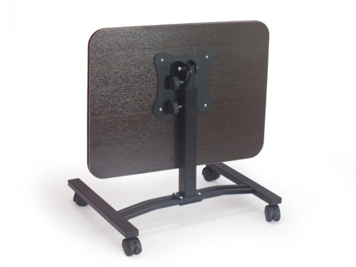Стол для ноутбука на колесиках с регулировкой высоты и угла наклона «Твист», венге - черный