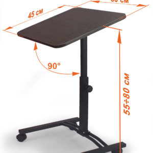Складной стол для ноутбука на колесах Твист с регулировкой высоты и угла наклона столешницы