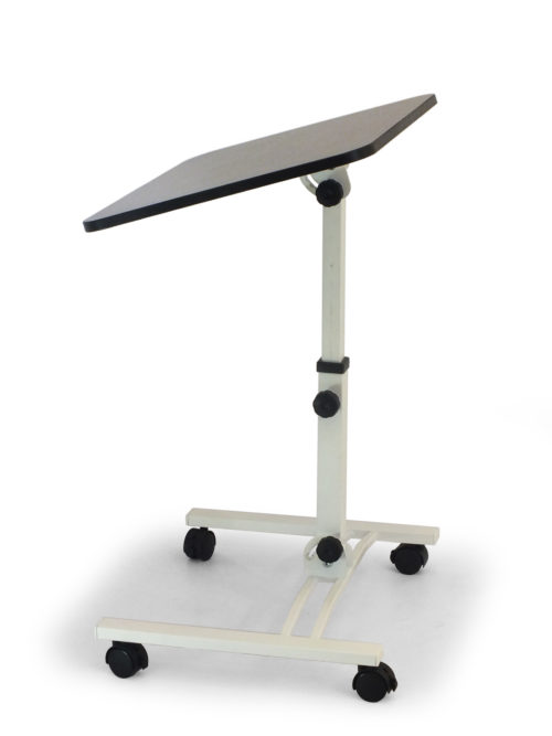 Складной стол для ноутбука Твист-2 на колесиках с регулировкой высоты и угла наклона столешницы, черный - белый